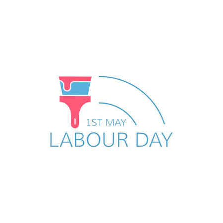 Labour day concept. Paint brush on white background. Vector illustration.のイラスト素材