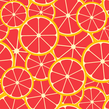 Citrus seamless pattern. Seamless pattern of grapefruit slices. Fruit collection. Vector background EPS 8.のイラスト素材