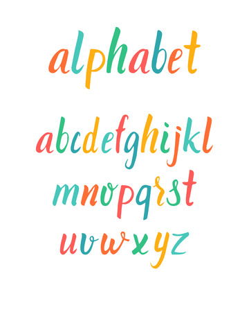 Hand drawn alphabet. Vector illustration.のイラスト素材