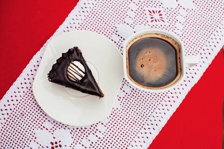 cake with coffeeの写真素材