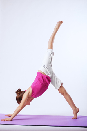 The child involved in fitness. The concept of sport and health.の写真素材