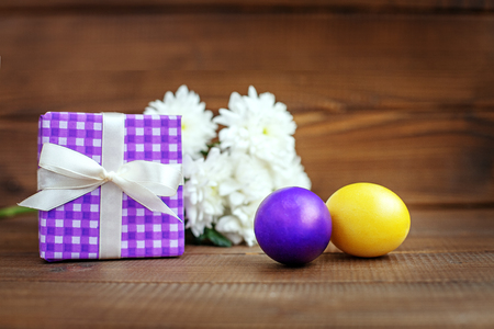 Present and Eggs. Concept Happy Easter.の写真素材