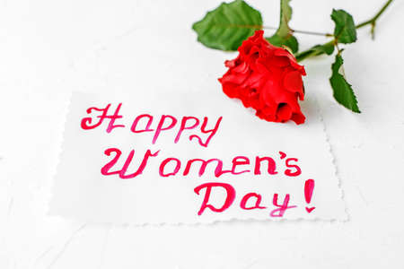 Happy Women's Day. Welcome note.の写真素材