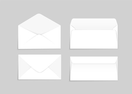 Envelopes set vector template on a gray background. Four envelopes mock up.のイラスト素材