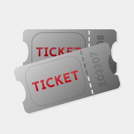 Ticket vector illustration. Retro cinema or movie tickets. Isolated.のイラスト素材
