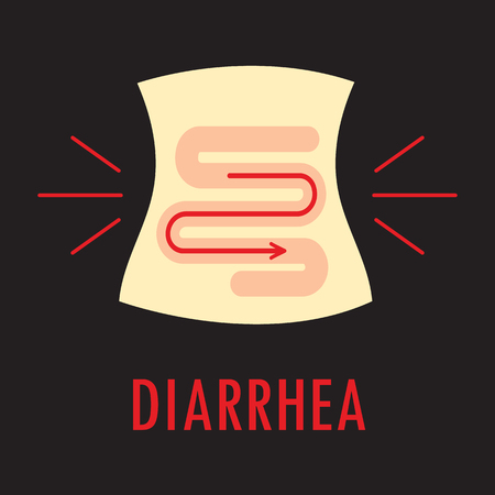Diarrhea or food poisoning. Logo or icon template in colored linear style isolated on white background. Eps10の写真素材
