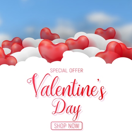 Happy Valentine's Day banner.のイラスト素材