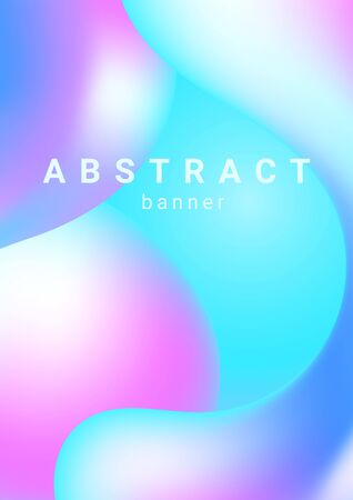 Vertical banner with big abstract fluid shapes. Modern design with liquid vibrant background.のイラスト素材