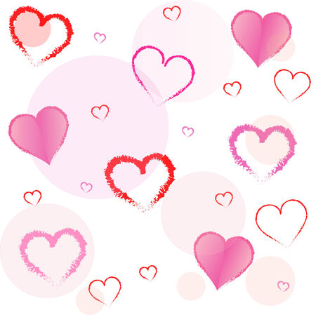Pink and red hearts for valentine's dayのイラスト素材