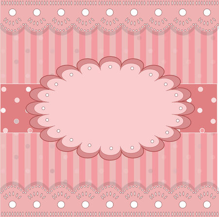 nice pink stripped cardのイラスト素材