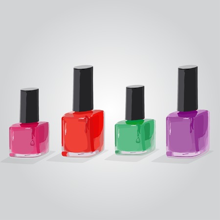 there are many  colored bottle backgroundのイラスト素材