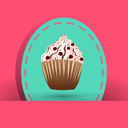 cranberries cupcake on the pink background