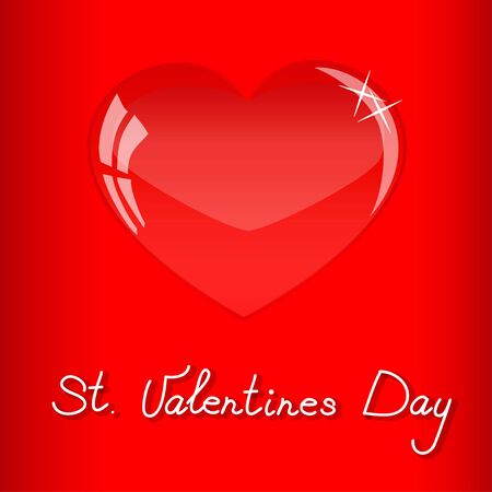 pretty red glass heart for valentines dayのイラスト素材