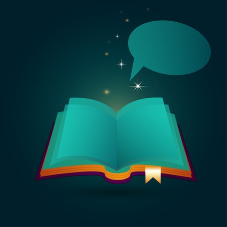 nice fairy books in the dark backgroundのイラスト素材
