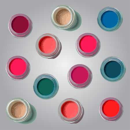 Isolated beautiful bright pigments for womenのイラスト素材