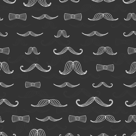 Vector seamless retro pattern, with mustache. Can be used for wallpaper, pattern fills, web page backgroundのイラスト素材