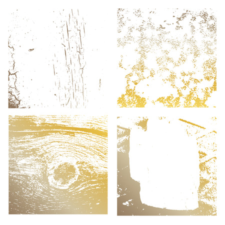 Set Grunge gold Distress Texture. Wall Background.Vector Illustration. Simply Place illustration over any Object to Create grungy Effect abstract,splattered,dirty,poster for your design.のイラスト素材