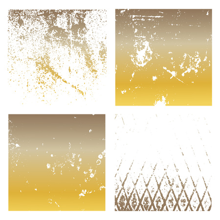 Set Grunge gold Distress Texture. Wall Background.Vector Illustration. Simply Place illustration over any Object to Create grungy Effect abstract,splattered,dirty,poster for your design.のイラスト素材