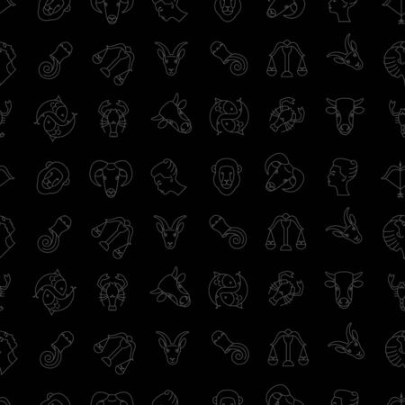 Seamless pattern of zodiac symbols.のイラスト素材