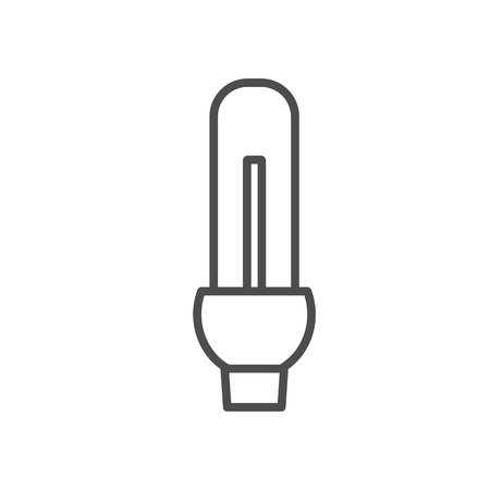 Vector line style icon with bulb. Vector illustration on white background.のイラスト素材