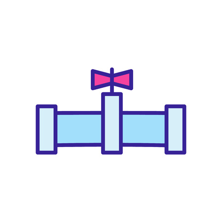 Vector line style icon with water pipe. Vector illustration on white background.のイラスト素材