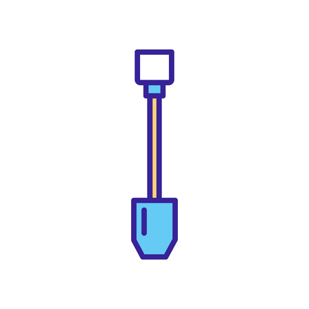 Vector line style icon with shovel. Vector illustration on white background.のイラスト素材