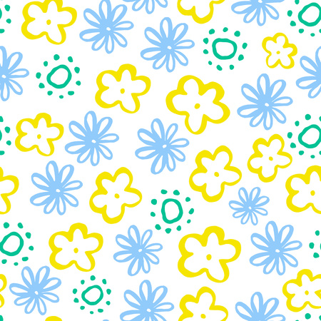 Seamless vector patterns. Hand-drawn textures.のイラスト素材