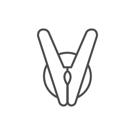 Vector line style icon with pin. Vector illustration on white background.のイラスト素材