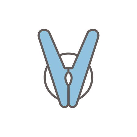 Vector line style icon with pin. Vector illustration on white background.のイラスト素材