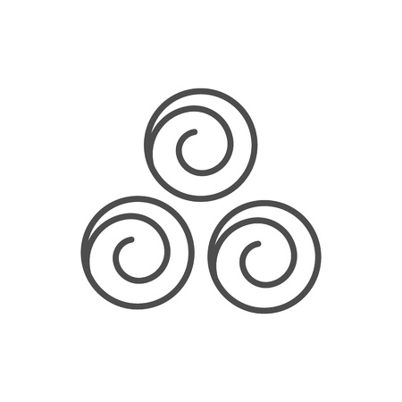 Vector line style icon with towels. Vector illustration on white background.のイラスト素材