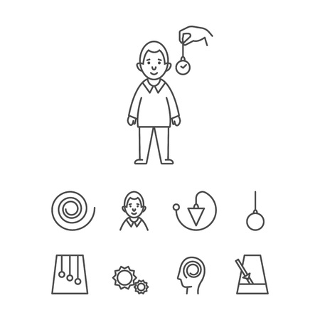 Hypnosis concept. Mind control. Vector illustration flat design. Isolated on background.