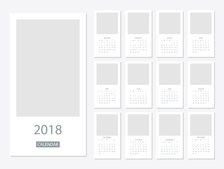 2018 Calendar templateのイラスト素材