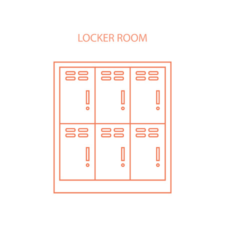 Locker icon set.  Spot icons.  Modern vector plain simple line design icons and pictograms set.のイラスト素材