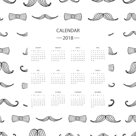 2018 new year calendar.のイラスト素材