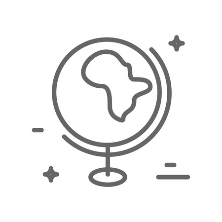 Earth from the space - logo with our planet. Save planet concept. Globe made in trendy line style vector.のイラスト素材