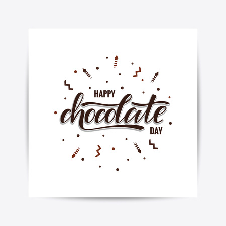 Happy chocolate day typography letteringのイラスト素材