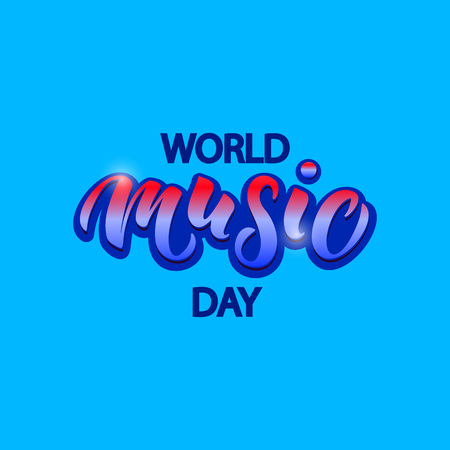 World Music Day typography letteringのイラスト素材
