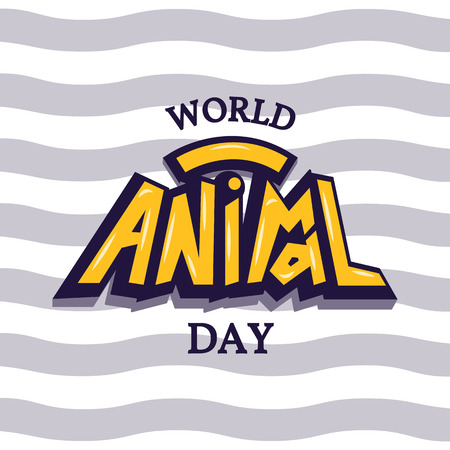 World animal day typography lettering poster.のイラスト素材