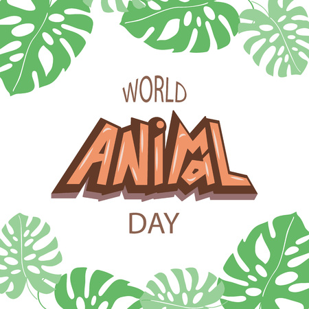 World animal day typography lettering poster.のイラスト素材
