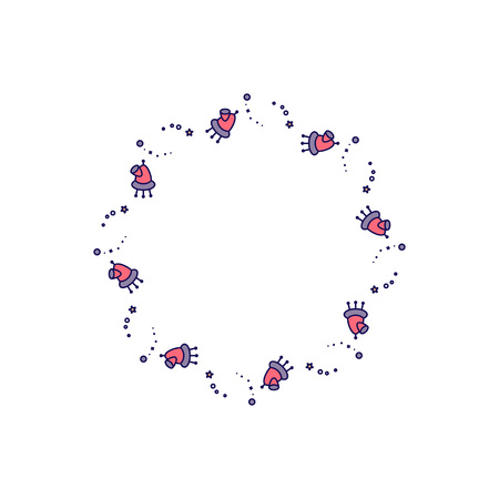 Space frame symbol. Borders in linear style isolated on white background and easy to use. Clean and minimalistic symbols.のイラスト素材