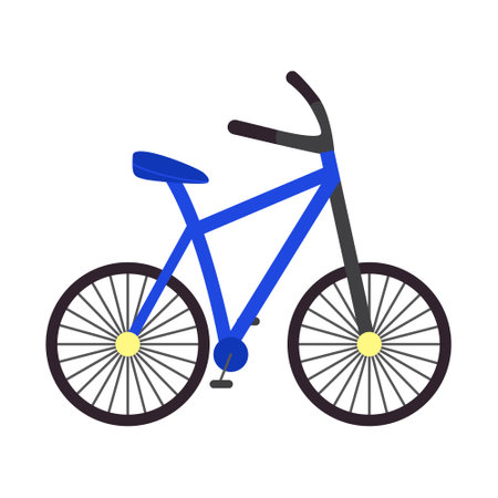 Isolated cartoon bicycle on white. flat vector vehicle iconのイラスト素材