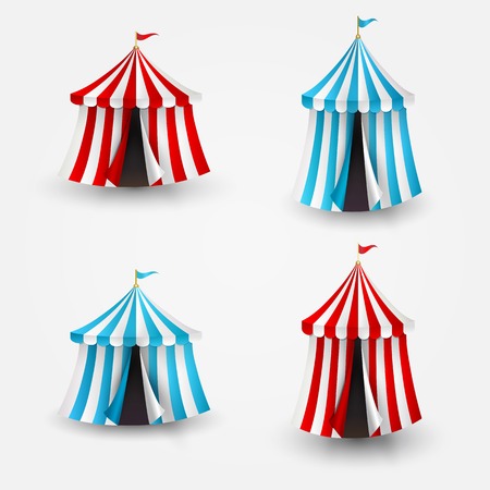 Vector illustration of open circus tent with flagのイラスト素材