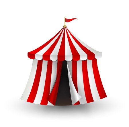 Vector illustration of open circus tent with flagのイラスト素材