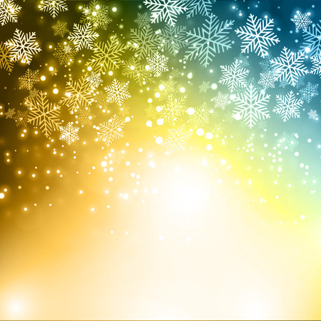 Christmas snowflakes background with bokeh. Vector illustrationのイラスト素材