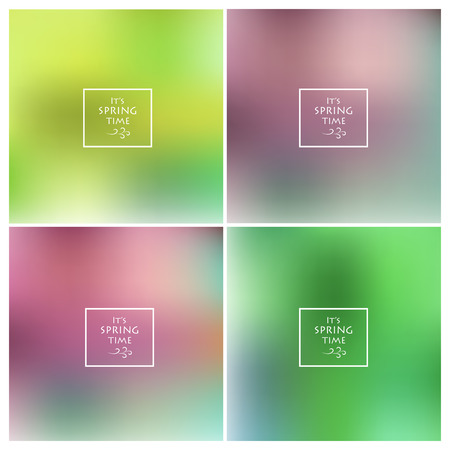 Abstract colorful blurred vector backgrounds set. Spring background. Vector illustrationのイラスト素材