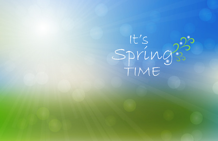 Abstract blur color light background. Bokeh effect. Spring background with sunlight.Blue and green colors.のイラスト素材