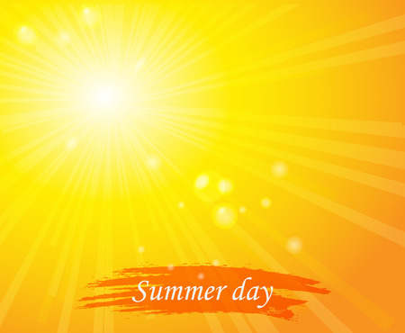 Bright sunny days sunset sky orange background for illustrations.Sunlightのイラスト素材