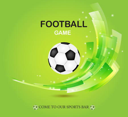 Creative football vector design on green background. Soccer ball with design element.のイラスト素材