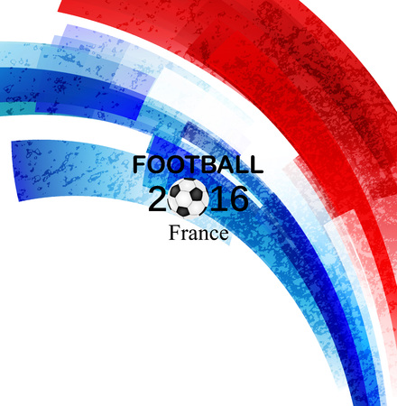 Euro 2016 France football championship with ball and france flag  Vector illustrationのイラスト素材