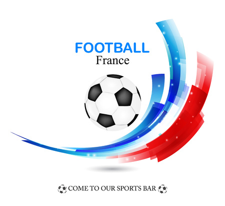 Euro 2016 France football championship with ball and france flag  Vector illustrationのイラスト素材